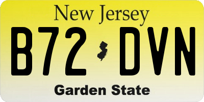 NJ license plate B72DVN