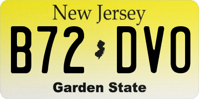 NJ license plate B72DVO