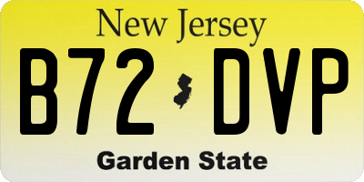 NJ license plate B72DVP