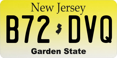NJ license plate B72DVQ