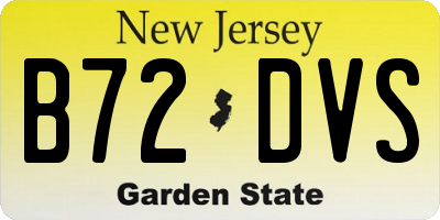 NJ license plate B72DVS