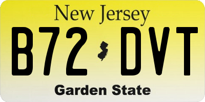 NJ license plate B72DVT