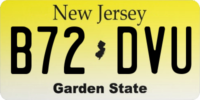 NJ license plate B72DVU