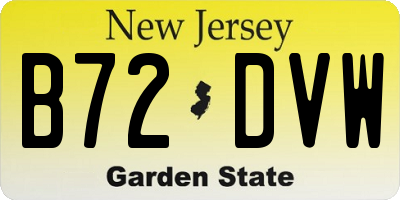 NJ license plate B72DVW