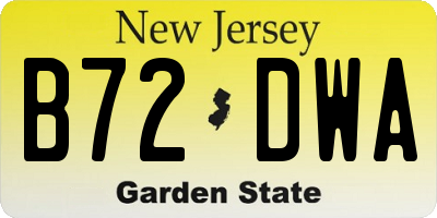 NJ license plate B72DWA
