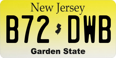 NJ license plate B72DWB