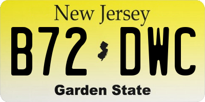 NJ license plate B72DWC