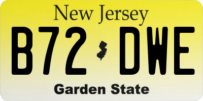 NJ license plate B72DWE
