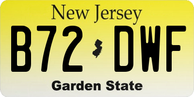 NJ license plate B72DWF