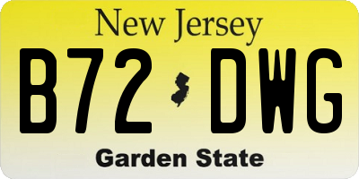 NJ license plate B72DWG
