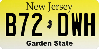 NJ license plate B72DWH