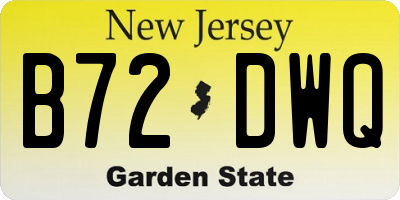 NJ license plate B72DWQ