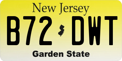 NJ license plate B72DWT