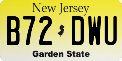 NJ license plate B72DWU