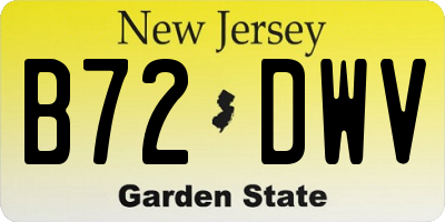 NJ license plate B72DWV