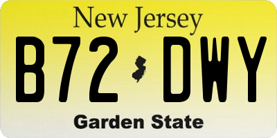 NJ license plate B72DWY