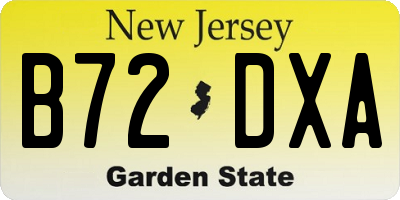 NJ license plate B72DXA