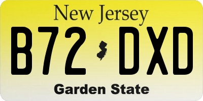 NJ license plate B72DXD