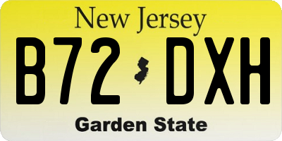 NJ license plate B72DXH