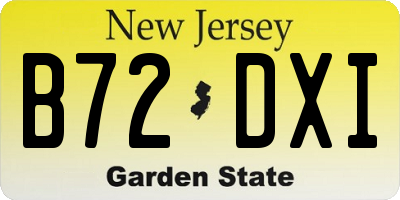 NJ license plate B72DXI