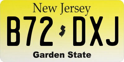 NJ license plate B72DXJ