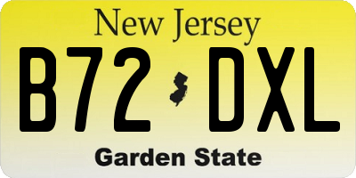 NJ license plate B72DXL