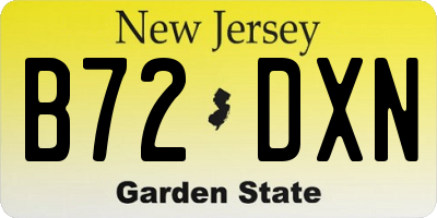 NJ license plate B72DXN