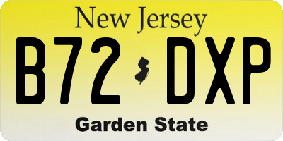 NJ license plate B72DXP