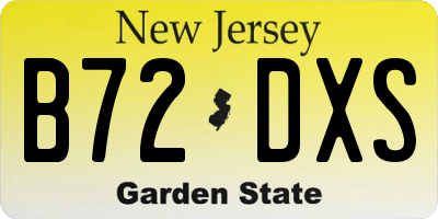 NJ license plate B72DXS