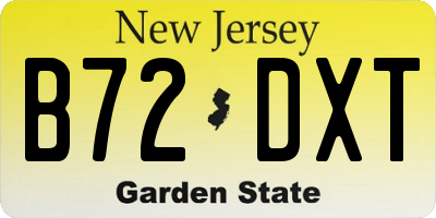 NJ license plate B72DXT