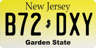 NJ license plate B72DXY