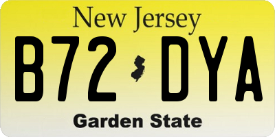 NJ license plate B72DYA