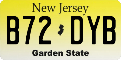 NJ license plate B72DYB