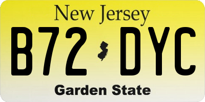NJ license plate B72DYC