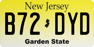 NJ license plate B72DYD