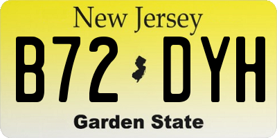 NJ license plate B72DYH