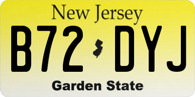 NJ license plate B72DYJ