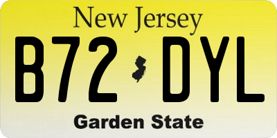 NJ license plate B72DYL