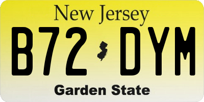 NJ license plate B72DYM