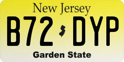 NJ license plate B72DYP