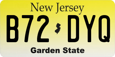 NJ license plate B72DYQ