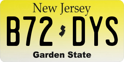NJ license plate B72DYS