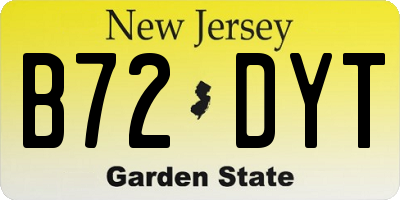 NJ license plate B72DYT