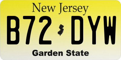NJ license plate B72DYW