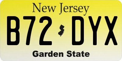 NJ license plate B72DYX