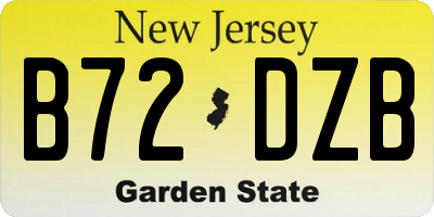 NJ license plate B72DZB