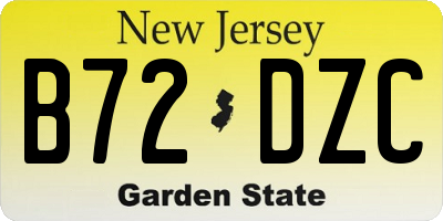 NJ license plate B72DZC