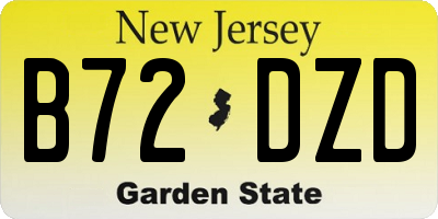 NJ license plate B72DZD
