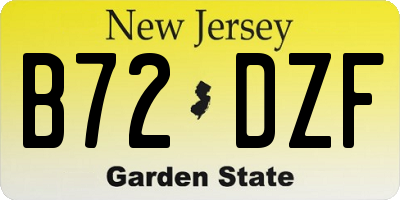 NJ license plate B72DZF