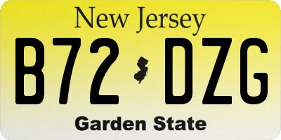 NJ license plate B72DZG